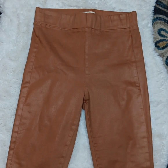 L'Agance tan coated high rise jegging skinny pants womens medium - Picture 3 of 8
